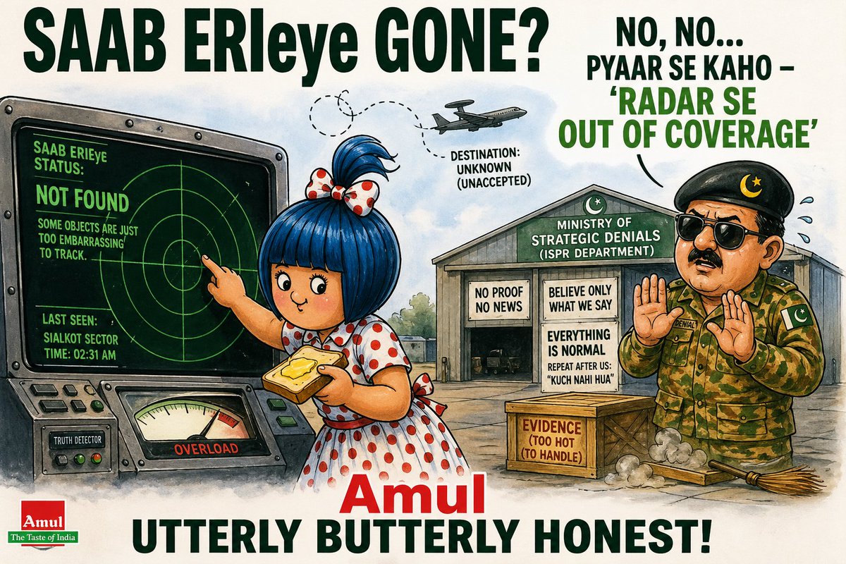 Blogus_Maximus's tweet image. Amul girl on pakistan air force lying about the missing AWACS airframes. See previous tweet for details. #amul