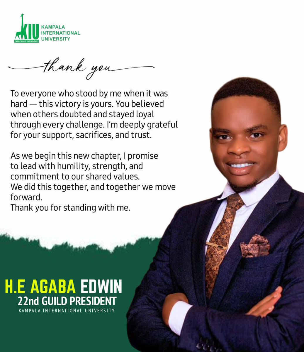 Two Guild Presidents in one academic year so far. We couldn't be more proud! This is what we do, we move differently!
Big Congratulations to you
<a href="/Jagaban29248987/">Twinomugisha Conrad (Jagaban)</a> and Agaba Edwin.🎉

#NtareAt70