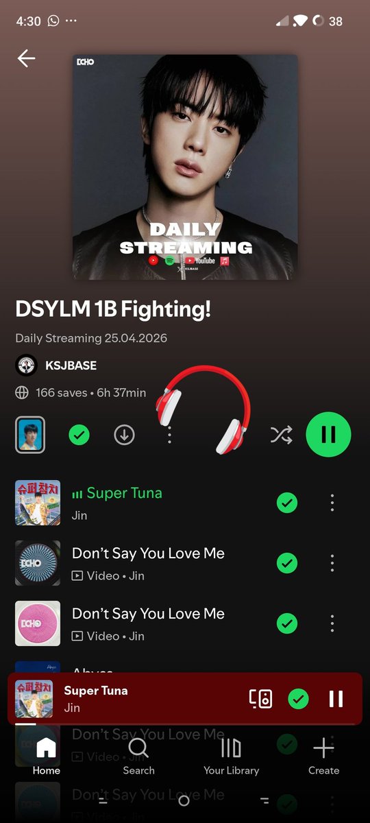 deedrp's tweet photo. @KSJBASE @BTS_twt I'm listening to #Dont_Say_You_Love_Me by #JIN of @BTS_twt https://t.co/yFV1TdLEYK