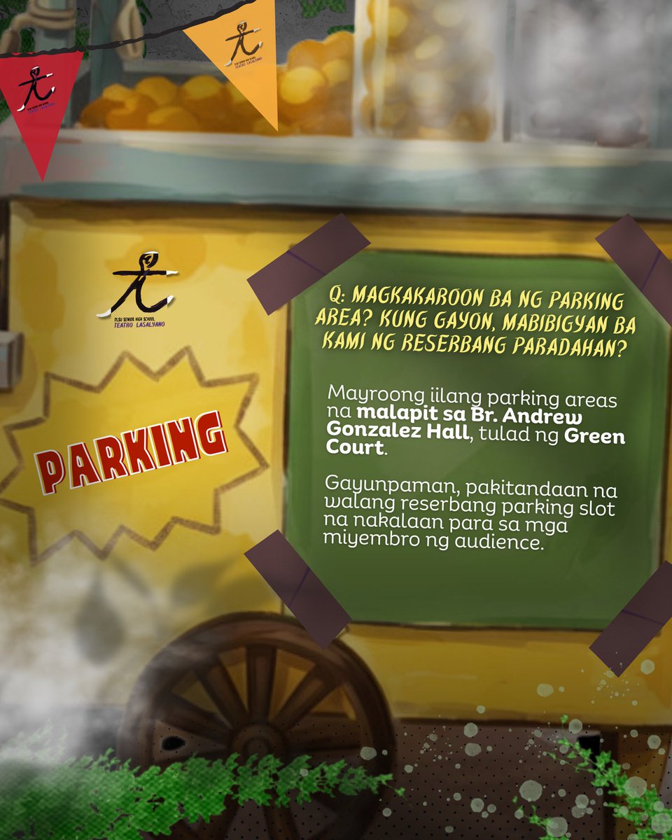 Para sa iba pang katanungan, kontakin lang kami sa aming IG page o mag-email sa dlsushs.teatrolasalyano@gmail.com. 📩

Ihanda ang mga sarili at muling maramdaman ang malasahket at mundo ng teatro! Kitakits! 🎭

📝 Sophia Nuguid
🎨 Priyanka Rogando

( 2/3 )