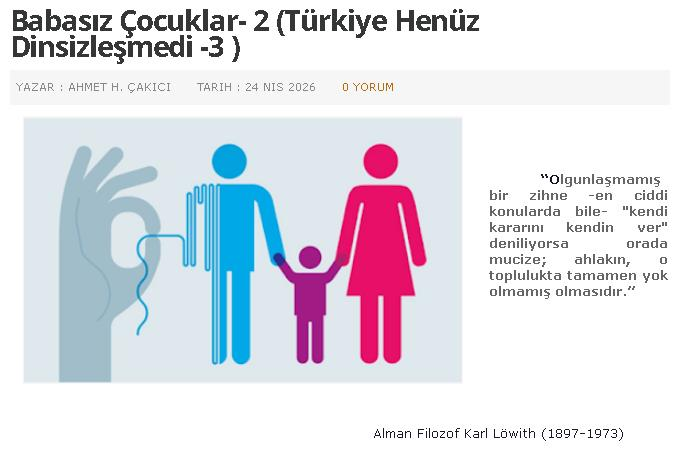 AhmetHakanakc1's tweet photo. Babasız Nesil - 2
...
Babanın terbiye sürecinden çekildiği bir düzende kaybolan şey yalnızca bir ebeveyn değil, bir medeniyetin omurgasıdır. Zira “BABA”nın zayıflatıldığı, dışlandığı yerde yalnızca bir otorite değil, aynı zamanda bir denge, bir ölçü ve bir istikamet de kaybolur. O denge kaybolduğunda çocuk hevasıyla baş başa kalır, toplum ise yönünü kaybeder. 

Babasızlaşan aile, ilk başta serbestlik gibi görünen bir başıboşluk üretir; zamanla bu başıboşluk köksüzlüğe, köksüzlük ise savrulmaya dönüşür. Ailesizleşen toplum ise kendi kendini taşıyamayan, yönünü tayin edemeyen ve nihayetinde başkalarının yön verdiği bir kalabalık hâline gelir. 
...

"Türkiye Henüz Dİnsizleşmedi" serisinin 3. Yazısı "Babasız Nesiller-2) konu başlıklı bir kaç kelam 

İlgilisine

https://t.co/jh5dgzdC3H

@AileveCocukPlt @tcailesosyal @AileHakimin @avmbalci @Filozofbaba