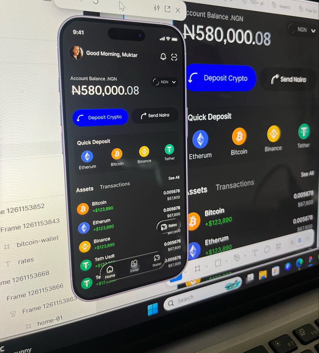 AladeMuktar's tweet photo. Random guy asked for my BTC rate 
Meanwhile I’m not even a vendor 😂 but I was broke so I said yes.

Opened a few apps and got confused.
All I wanted was to receive the crypto, see the rate, convert to naira and send to my bank fast😂
No stress

Couldnt find that
So I designed it https://t.co/0uavARwwUN