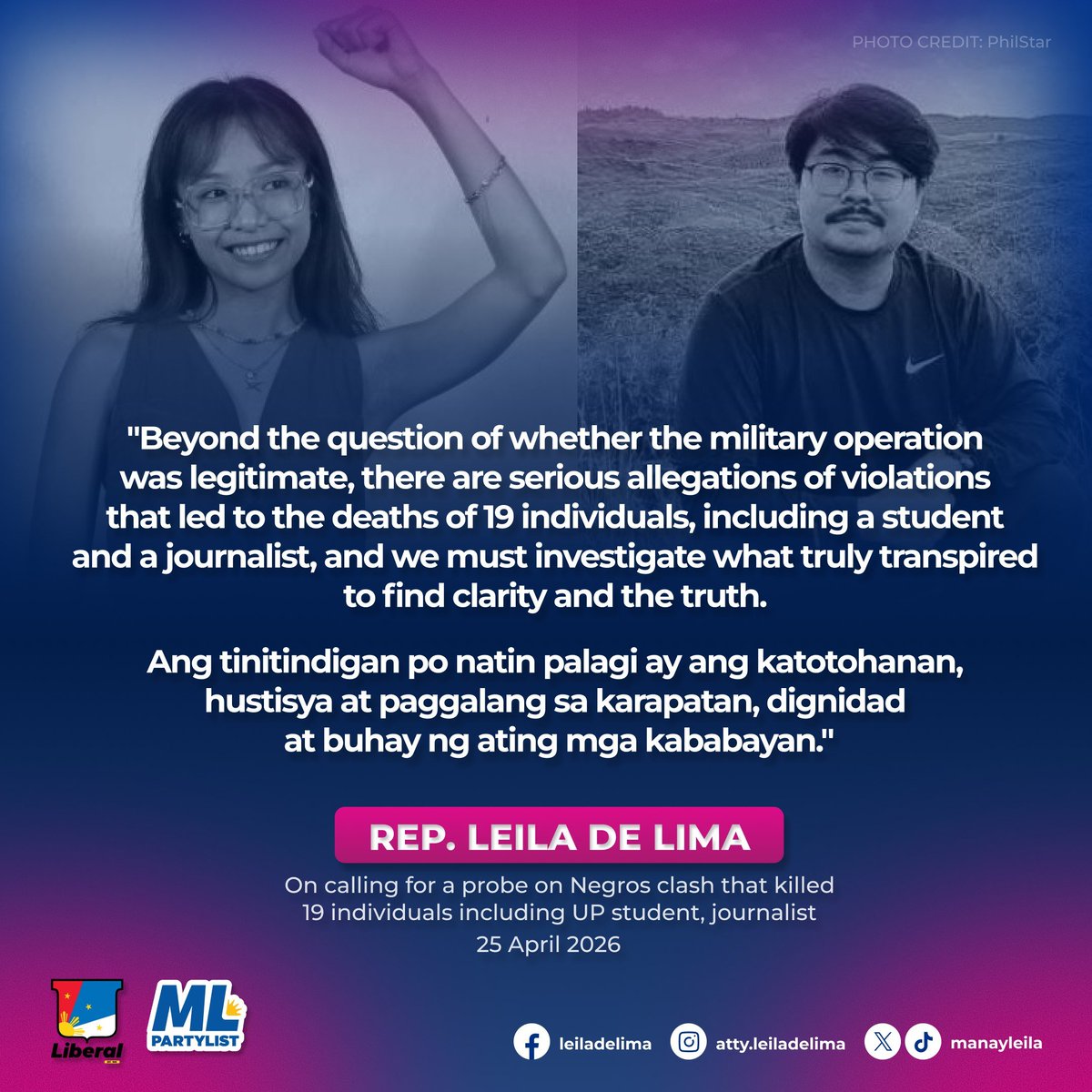 Leila de Lima tweet media