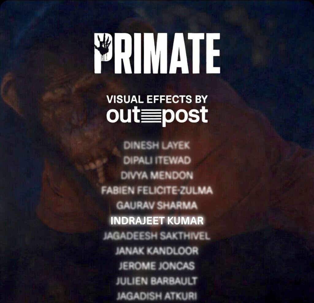 Lucifer_roxxx's tweet image. VFX credit on PRIMATE.
Grateful for the opportunity and the team behind it.
🍻🍻.
#Primate #Vfx