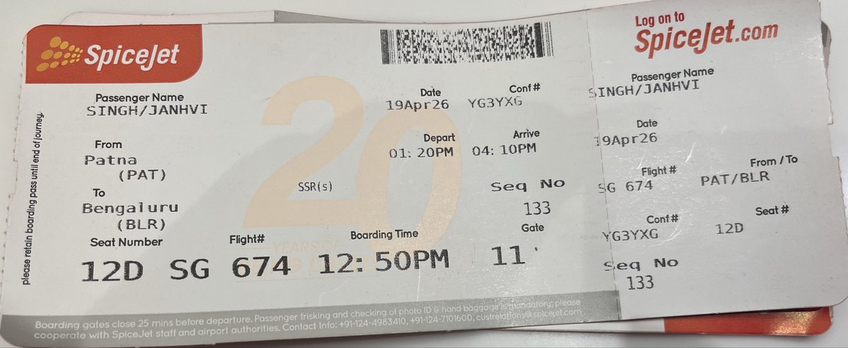 NawalKishore5's tweet image. @flyspicejet Lost baggage reported on  [19/04/2026] (Flight: [SG674], BIR: ([2514]). It has been 7  days with no update or response.

Request immediate status and delivery update. Escalating to @DGCAIndia.

@MoCA_GoI 
#SpiceJet #LostBaggage #CustomerService