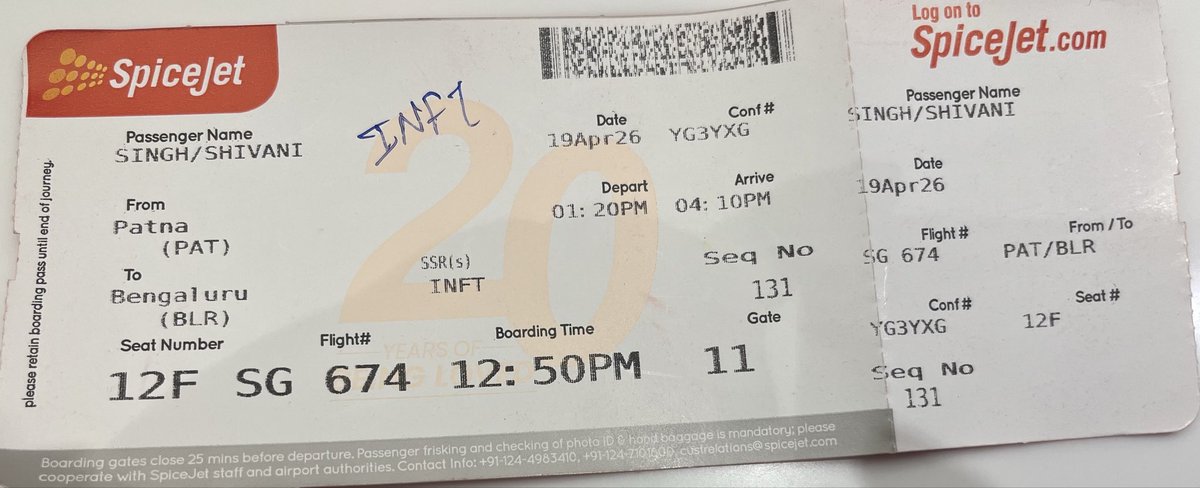 NawalKishore5's tweet image. @flyspicejet Lost baggage reported on  [19/04/2026] (Flight: [SG674], BIR: ([2514]). It has been 7  days with no update or response.

Request immediate status and delivery update. Escalating to @DGCAIndia.

@MoCA_GoI 
#SpiceJet #LostBaggage #CustomerService