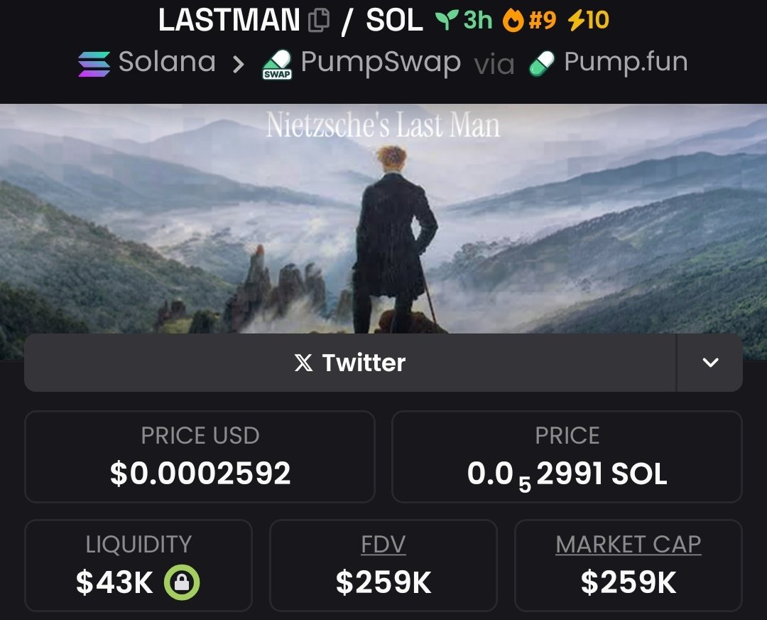 d_pinero98's tweet photo. Another strong move secured with $LASTMAN 📈
Entry: $43K MC
Current: $259K MC 📈
Return: 6x 🔥⚡️📊

Early access matters.
More opportunities first in my private TG.

#Solana #memecoins #CryptoTrading #LASTMAN https://t.co/SFncywJSjh