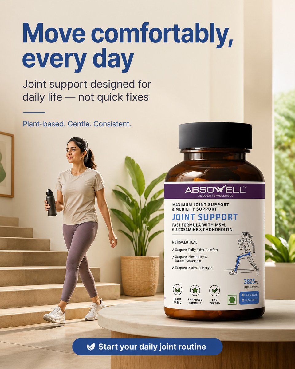 absowell's tweet image. Move comfortably, every day

Joint support designed for daily life — not quick fixes
Visit : Absowell.com to learn more 

Plant-based. Gentle. Consistent.

#Absowell #DailyJointSupport #MoveWithEase