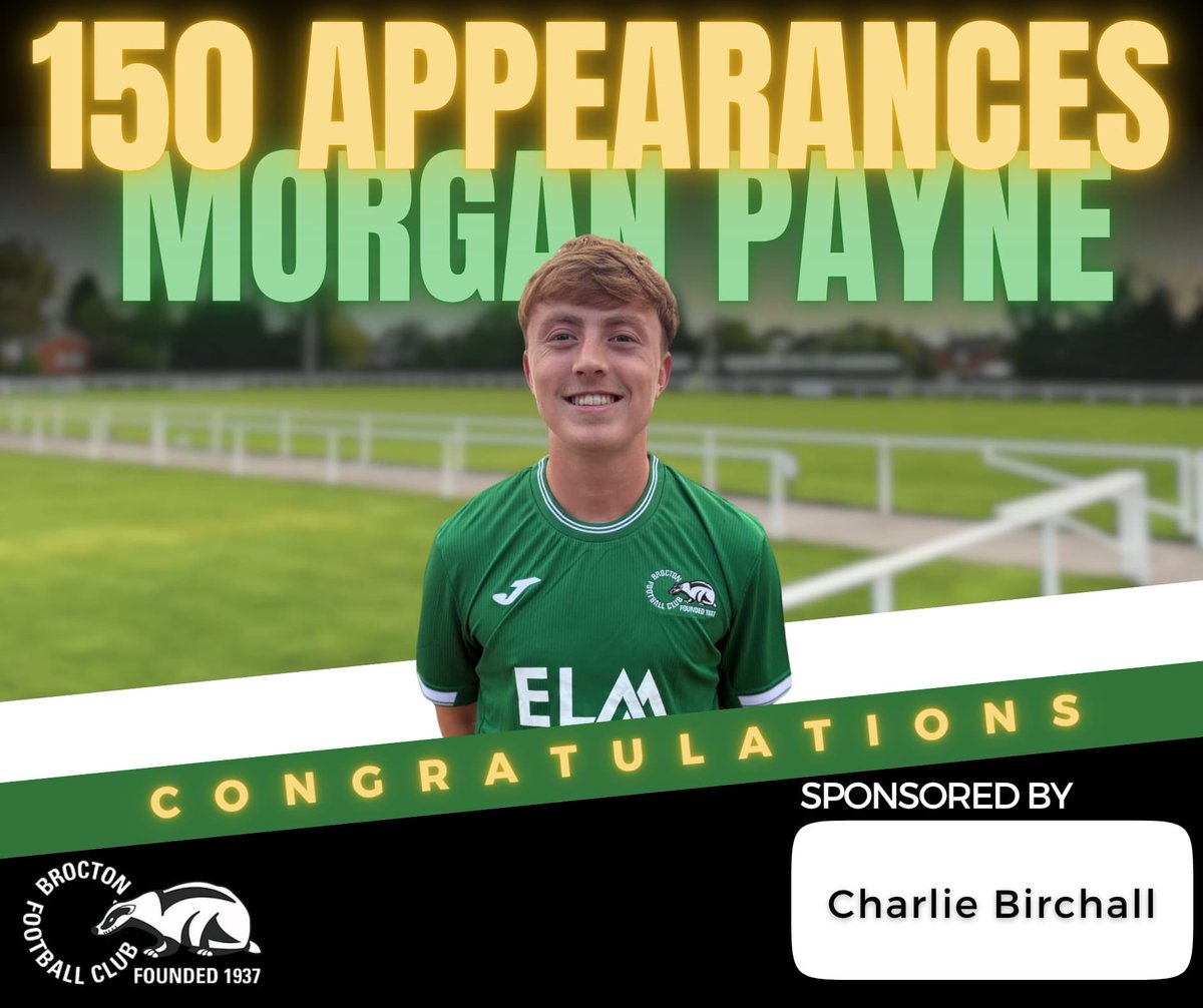 broctonfc's tweet photo. ANOTHER 150!!

This time it’s Morgan! Been fantastic for the club, his goals were a huge factor in the championship winning season and keeps getting himself on that scoresheet ! Congrats Morgs !!! https://t.co/cqRIFtcwWy