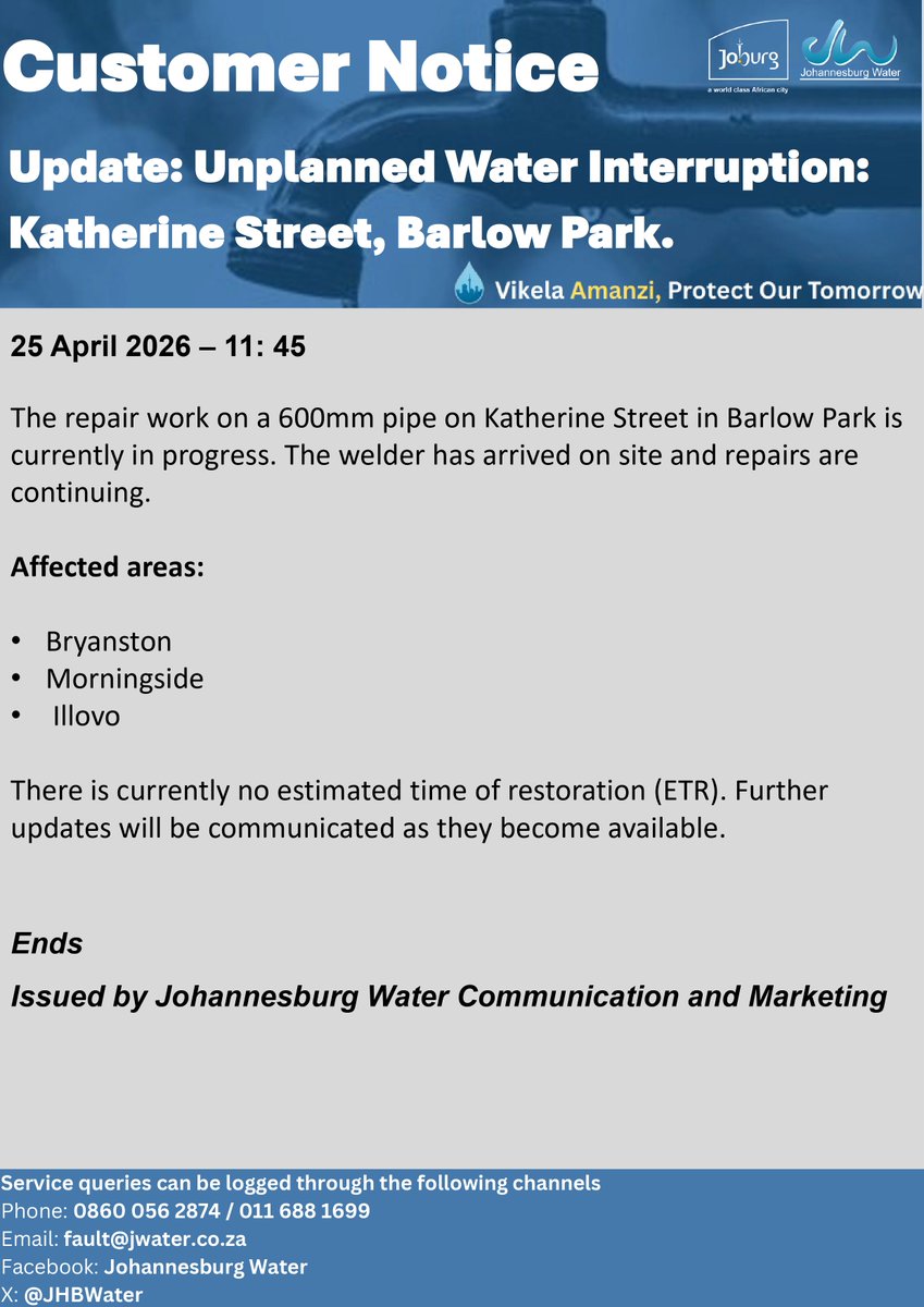Johannesburg Water tweet media