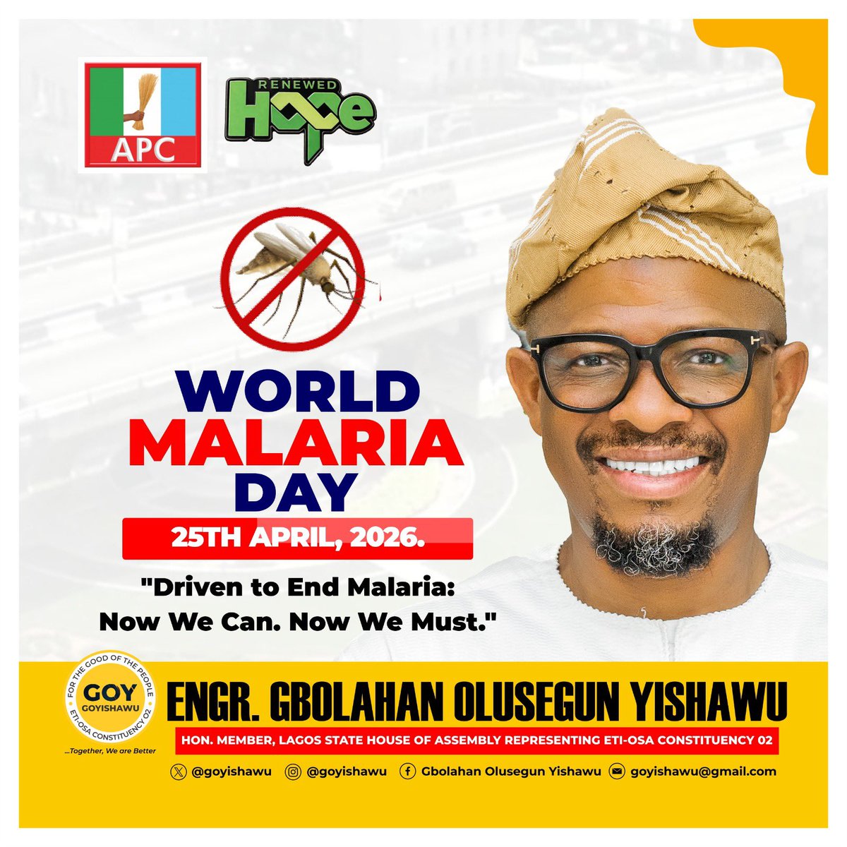 On World Malaria Day, we celebrate the advancements in prevention and treatment while acknowledging the work that remains. Let us continue to leverage data and community outreach to protect lives and eliminate this preventable threat.

#WorldMalariaDay #EndMalariaForGood