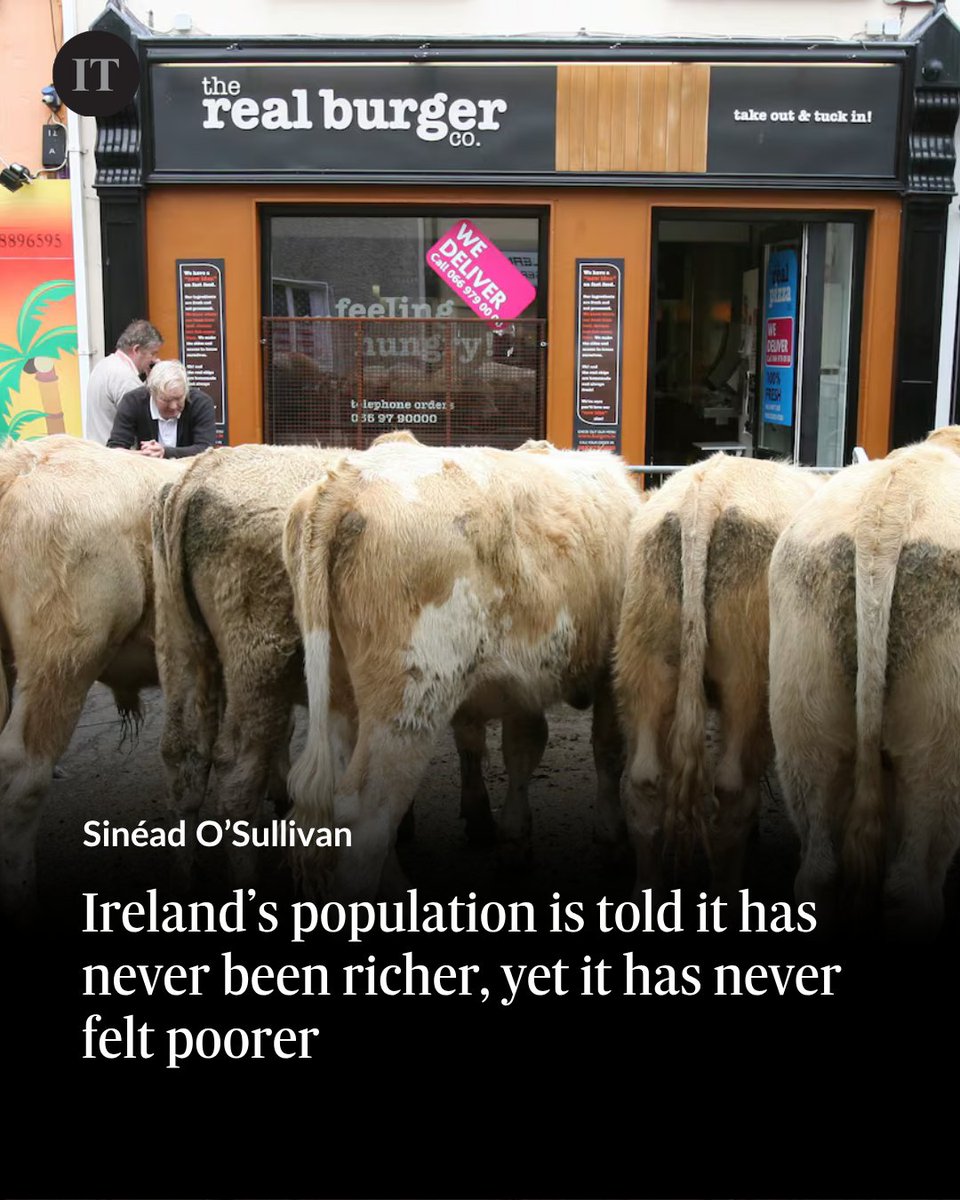 IrishTimes's tweet image. 💶 Sinéad O’Sullivan: Ireland’s population is told it has never been richer, yet it has never felt poorer

🔺 ‘The State takes in €126bn a year and cannot create a civil protection agency, a gas storage facility or a train to Donegal’

🔺 ‘Ireland has more money than it has ever