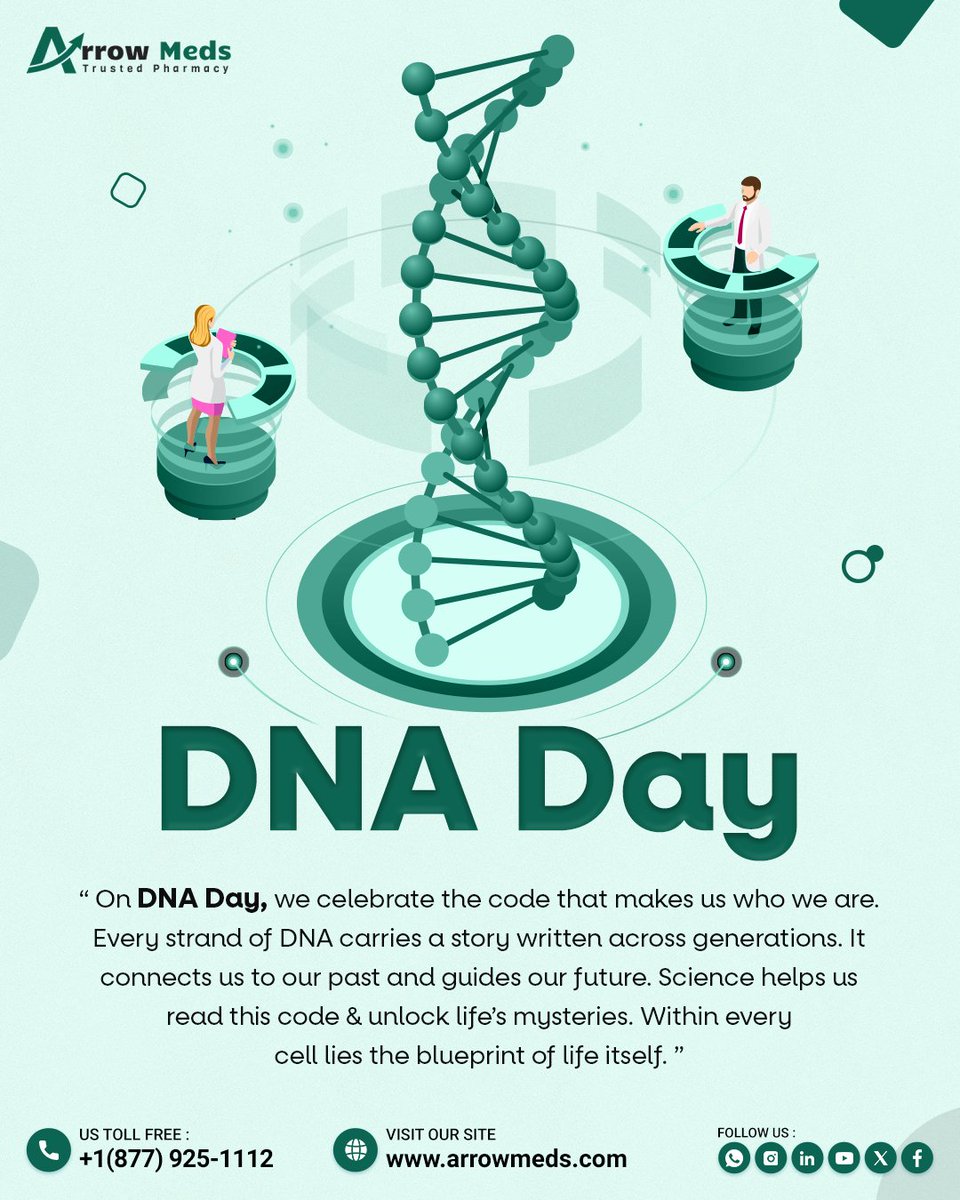 drharris5236's tweet image. The blueprint of life begins within—celebrate DNA Day!

#DNADay
#Genetics
#ScienceOfLife
#DNA
#Biology
#HealthAwareness
#MedicalScience
#InnovationInHealthcare
#LifeBlueprint
#ScienceMatters