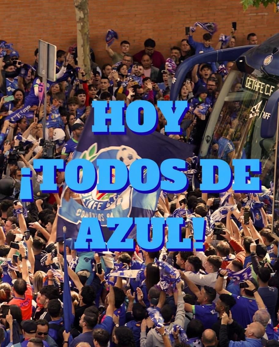 ¡Buenos días azulones! 
¡En unas horas nos vemos donde siempre para recibir al equipo como se merece!

¡TODOS DE AZUL!

¡FORZA GETA!