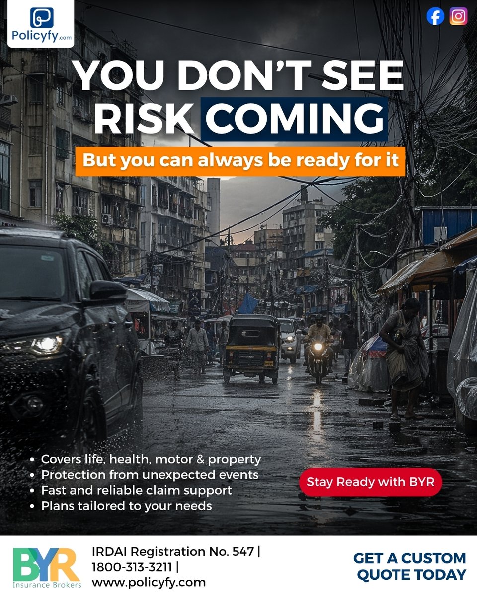 Policyfy_'s tweet image. You don’t see risk coming.
But you can always be ready for it.
.

.

.
#Policyfy #InsuranceIndia #StayProtected #RiskManagement #LifeInsurance #HealthInsurance