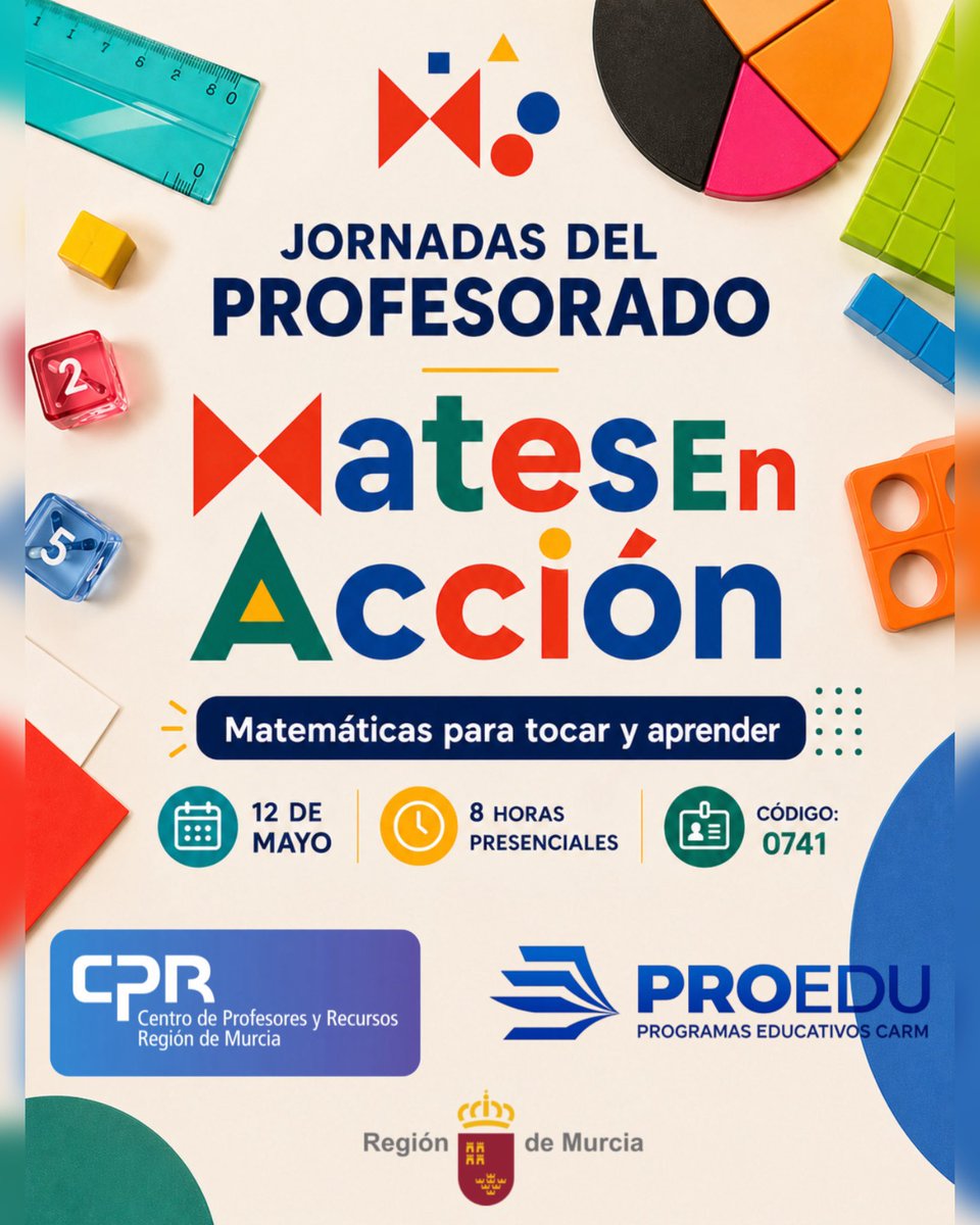 ProgramasRM's tweet image. Jornadas del Profesorado Mates en Acción: matemáticas para tocar y aprender

Formación práctica para aplicar en el aula.

📅 12 mayo | ⏰ 8h | 🔢 0741

¡No te las pierdas!

#educacion #math #innovacion