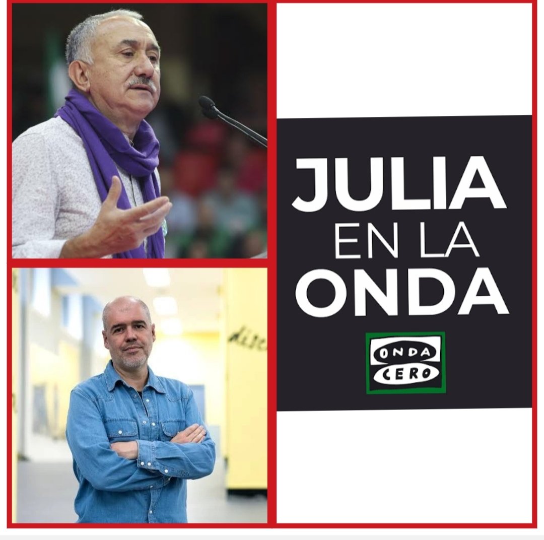 Mañana domingo  . Unai Sordo y Pepe Álvarez en  <a href="/Juliaenlaonda/">Julia en la Onda</a> con <a href="/julia_otero/">Julia Otero</a> <a href="/OndaCero_es/">Onda Cero</a> 
#Jelo