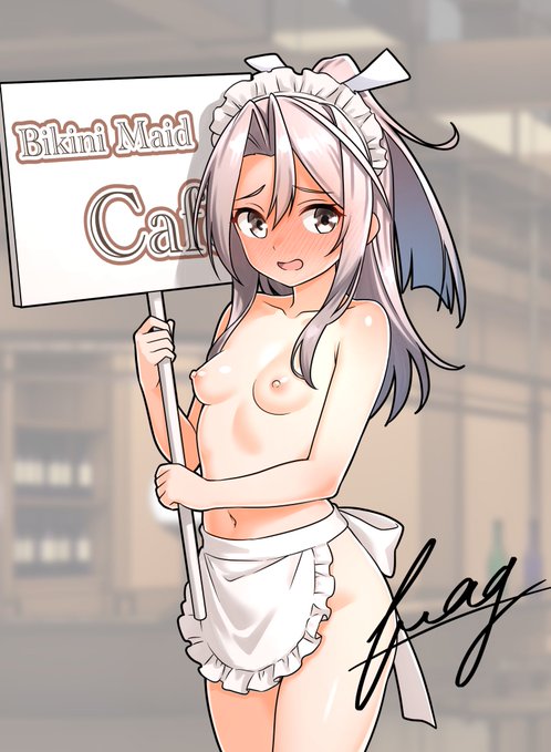 スケブリクで描かせて頂いたのに少し手を加えた、えっちな格好で客引きなメイド瑞鳳です(◜ᴗ◝ )