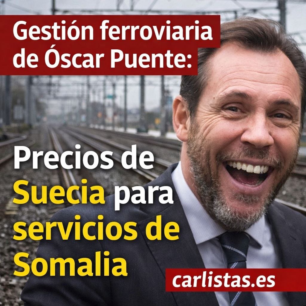 Gestión ferroviaria de Óscar Puente: Precios de Suecia para servicios de Somalia.

carlistas.es