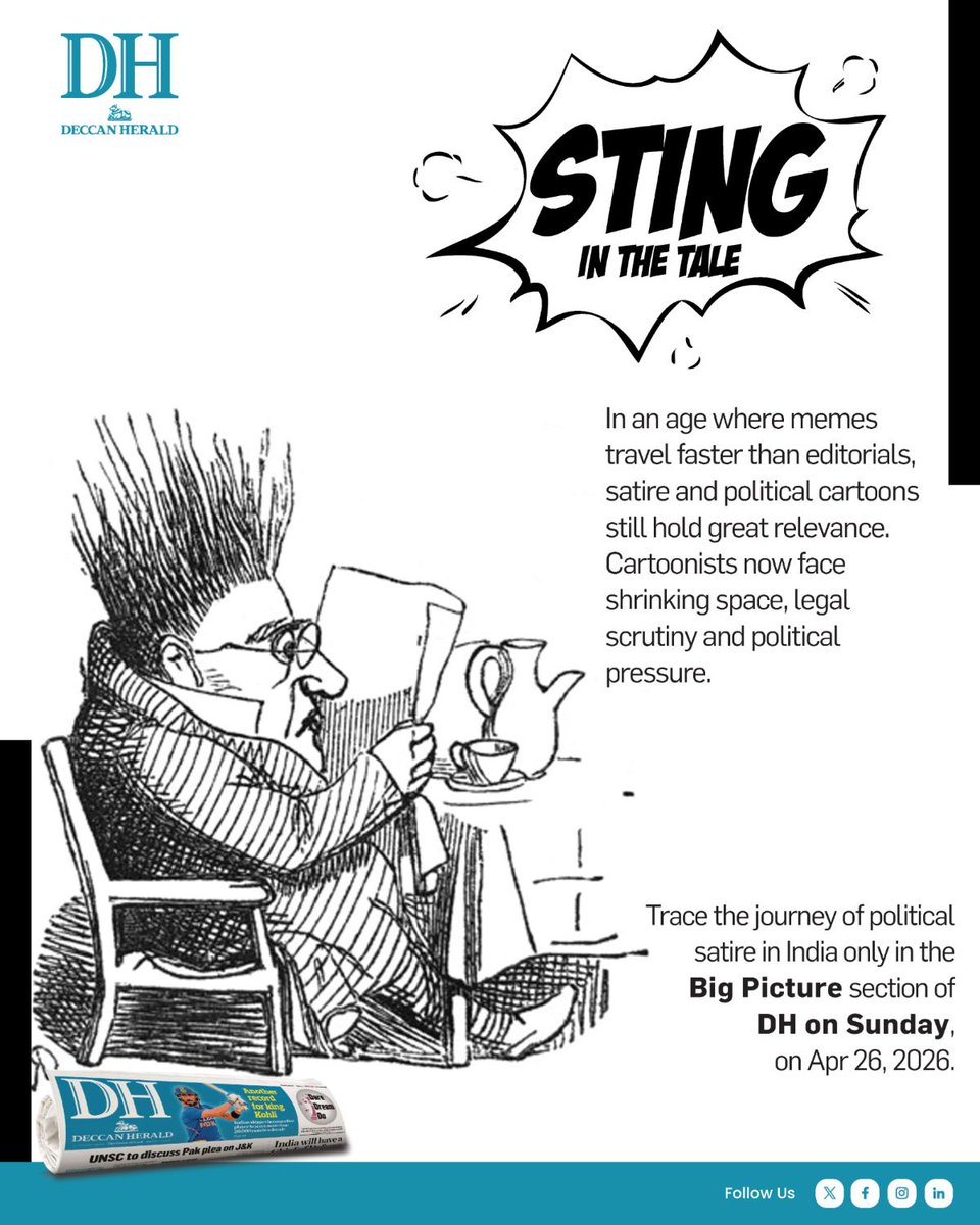 DeccanHerald's tweet image. Sting in the tale

In an age where memes travel faster than editorials, satire and political cartoons still hold great relevance. Cartoonists now face shrinking space, legal scrutiny and political pressure.

#cartoons #satire #Nehru #India #politics #meme