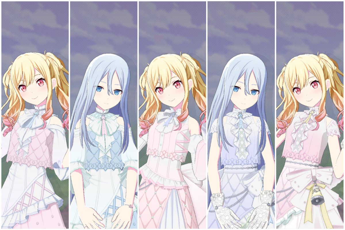 ①イ.レ.ヴ.ン.ス緑×🤖1面⌇@.4
②イ.レ.ヴ.ン.スピンク🎹×青🎼2面⌇@.4
どちらも🌸衣装1〆
衣装お持ちの方でご興味がある方がいらっしゃいましたら是非お気軽にお声掛けください💐♡
#プロセカ併せ　#プロセカ併せ募集