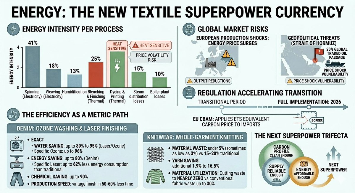 TexSPACEToday's tweet image. New era of textile superpowers: energy efficiency and sustainability

Details in the comment...

#TextileIndustry #Sustainability #EnergyEfficiency #Manufacturing #FutureOfTextiles