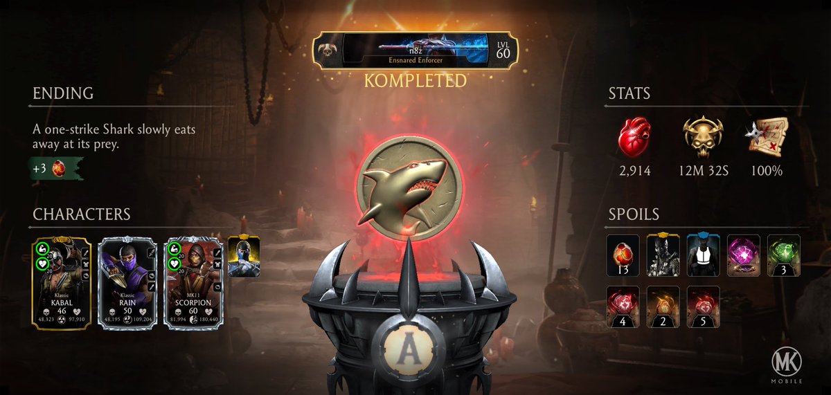 s5oonh1's tweet photo. I just completed a Krypt Run in Mortal Kombat mobile! Check out my stats. https://t.co/QiZDQDbvek