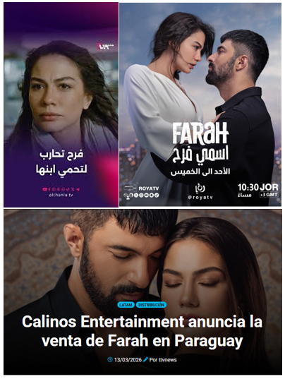 En diciembre de 2025 Siria fue el último país en el que se estrenó #AdımFarah; la serie, protagonizada por #DemetÖzdemir y #EnginAkyürek, acaba de comenzar su emisión en Jordania y también se ha anunciado su venta en Paraguay, siguiendo así su exitoso recorrido internacional.