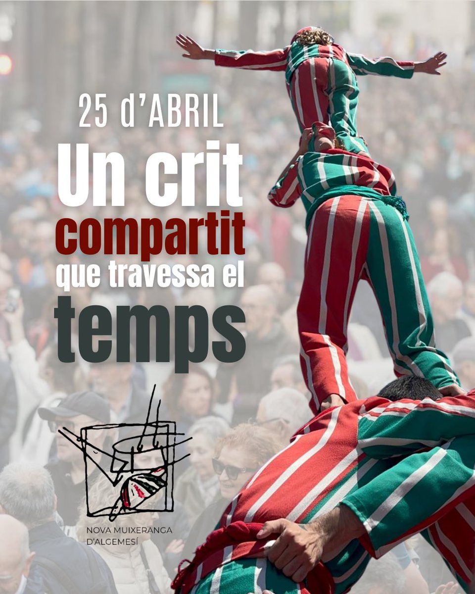 novamuixeranga's tweet photo. ✨ 25 d’abril ✨

Un crit compartit que travessa el temps.
De generació en generació, la memòria es manté viva.
Un poble que recorda és un poble que continua avançant, amb orgull i dignitat.
Hui, més que mai, fem nostre aquest crit.🔥 https://t.co/wbV3dDEuBM