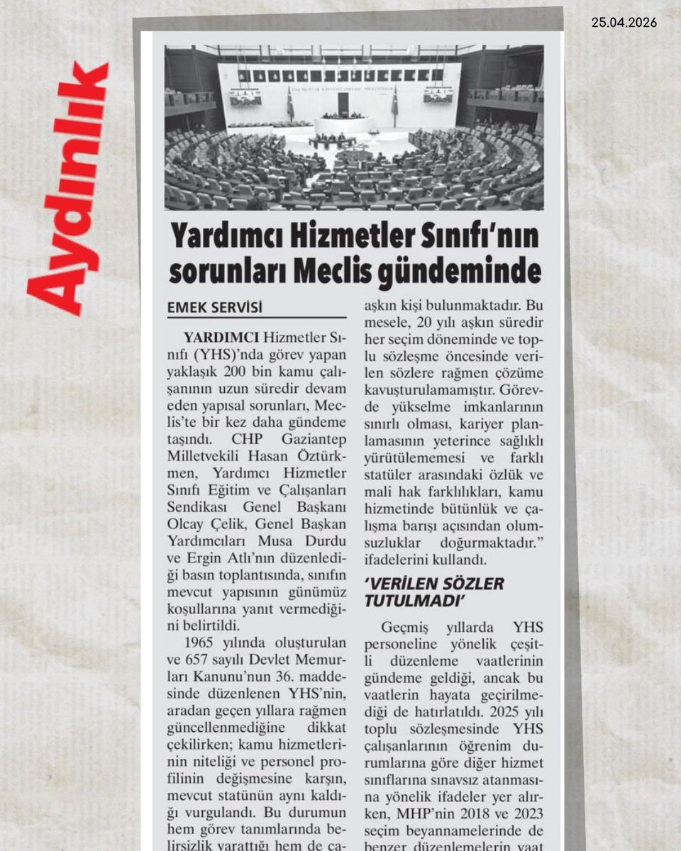 Yardımcı Hizmetler Sınıfı Eğitim Sendikası tweet media