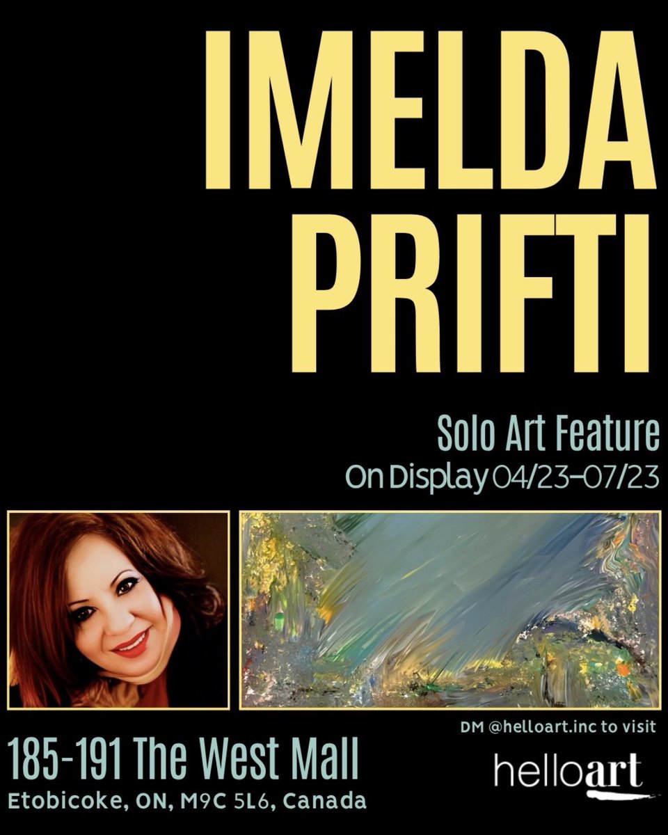 ImeldasArt1's tweet image. Wishing you all a wonderful day. 
#SaturdayMorning #ThisMorning #exhibit #imeldasabstractart #femaleartist #Toronto #art #abstractpainting