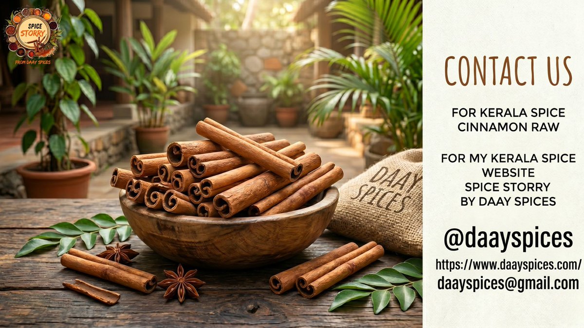 Spicestorry's tweet photo. From the Heart of Kerala: The Raw Essence of Cinnamon 🌿
For more details visit us on:
https://t.co/IWG34xaBCB
daayspices@gmail.com
@daayspices
#CeylonCinnamon #TrueCinnamon #CinnamonQuills
.
.
#daaydigital #adrresponse #DAAYdigital #ADRresponse #admaastar #sociaale https://t.co/gin7yfg7WJ