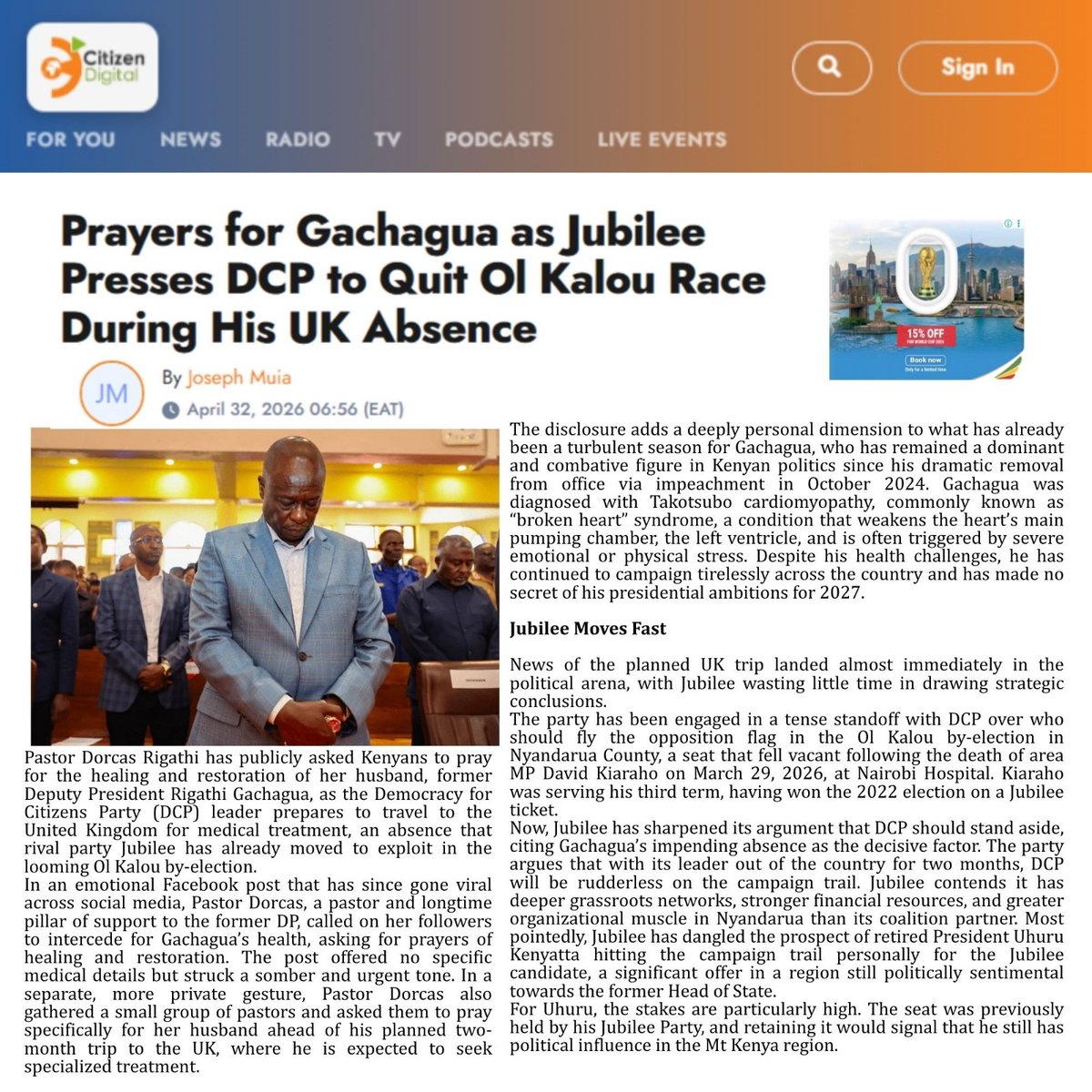 The Ol Kalou by-election is now a test of whether Gachagua's brand is bigger than his physical presence.
#QuickRecoveryRiggy
Pray For Gachagua
Mt Kenya Mourns
Omba Omba Rigathi