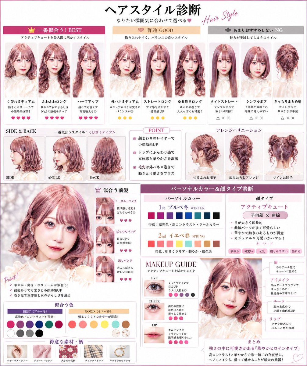 yuina_2780's tweet photo. 👑  Total Beauty分析レポート👑

【パーソナルカラー】1stブルベ冬 2ndイエベ春
【顔タイプ】アクティブキュート

めっちゃ納得いくアドバイスしてくれるし
超オススメ過ぎた！！！

プロンプト⬇️（Chat GPT） https://t.co/R4ExdJrbHJ