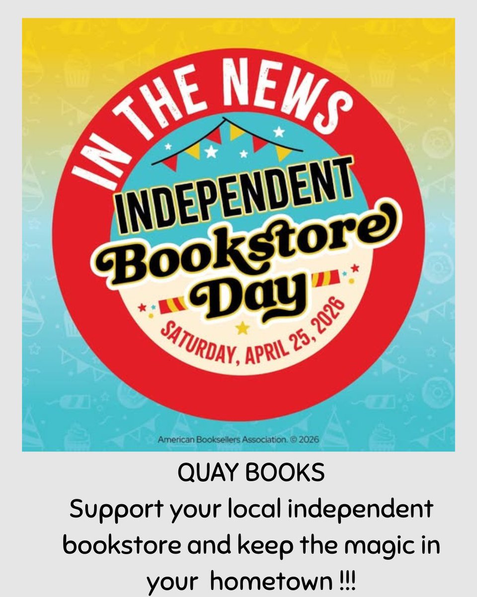 QuayBooksStore's tweet image. Happy Independent Bookstore Day!
Quay Books, 11 Sarsfield Street, Limerick, V94 K330, is open this Saturday until 6.00pm
#IndependentBookstoreDay #ShopLocal #SupportIndieBookstores #BookLovers