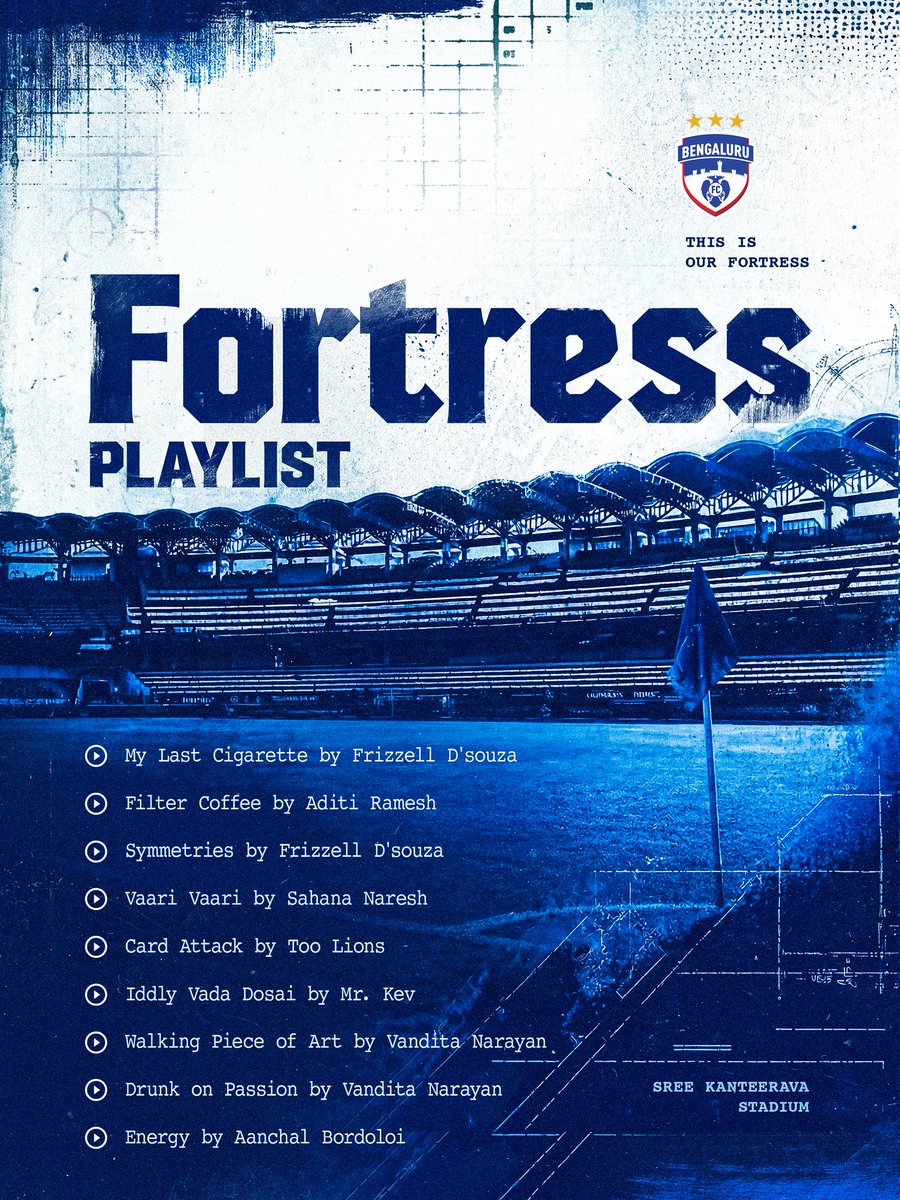 bengalurufc's tweet image. Matchday soundtrack. 🎧 🏟

Music from local artists to set your mood for the matchday! 🔥

#WeAreBFC #ISL12 #BFCMCFC #Jotheyali