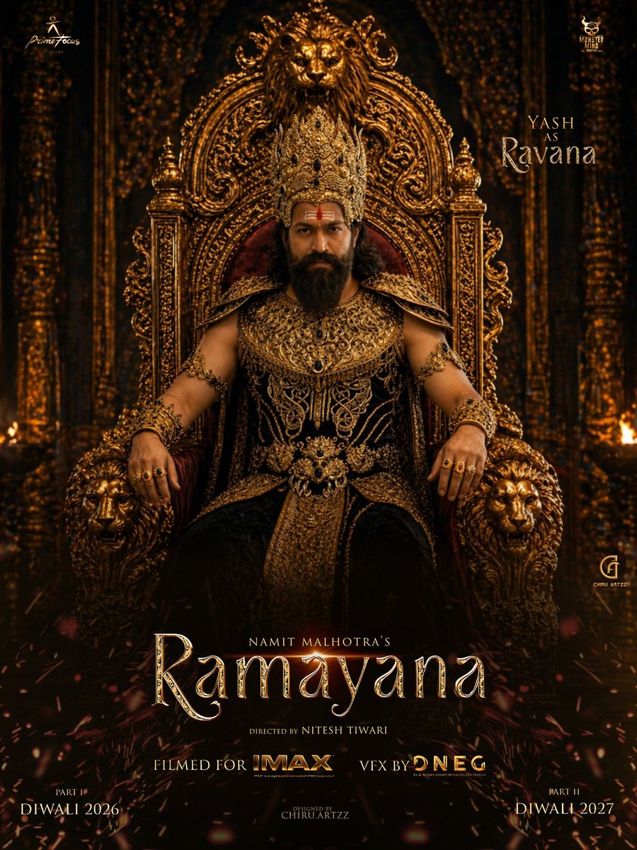 ChiruArtzz's tweet image. RAVANA 
A King Of Power... A Soul Of Devotion...
RAMAYANA🏹 
OUR TRUTH. OUR HISTORY.

#Ramayana 
#Rama #Ravana #RamayanaByNamitMalhotra
#Yash #IMAX 

@TheNameIsYash @WorldOfRamayana @malhotra_namit @niteshtiwari22 @IMAX