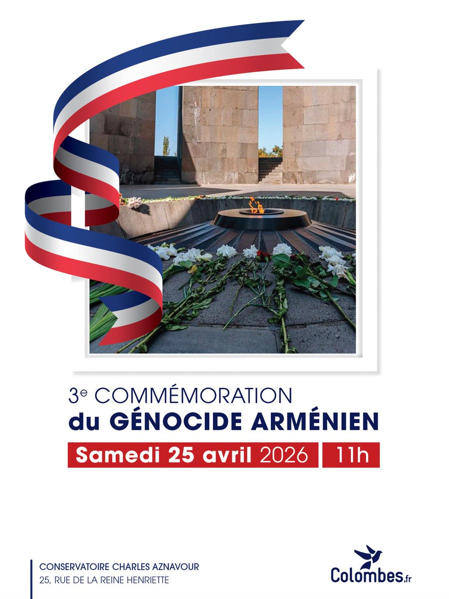 KimbassaRene's tweet image. Commémoration du génocide arménien de 1915, au conservatoire Charles Aznavour aux côtés de la diaspora arménienne de #Colombes

Le RN se souvient pour défendre la vérité et préserver l’avenir

#memoire |  #genocidearmenien |  #transmission |  #HautsDeSeine | #Circo9201