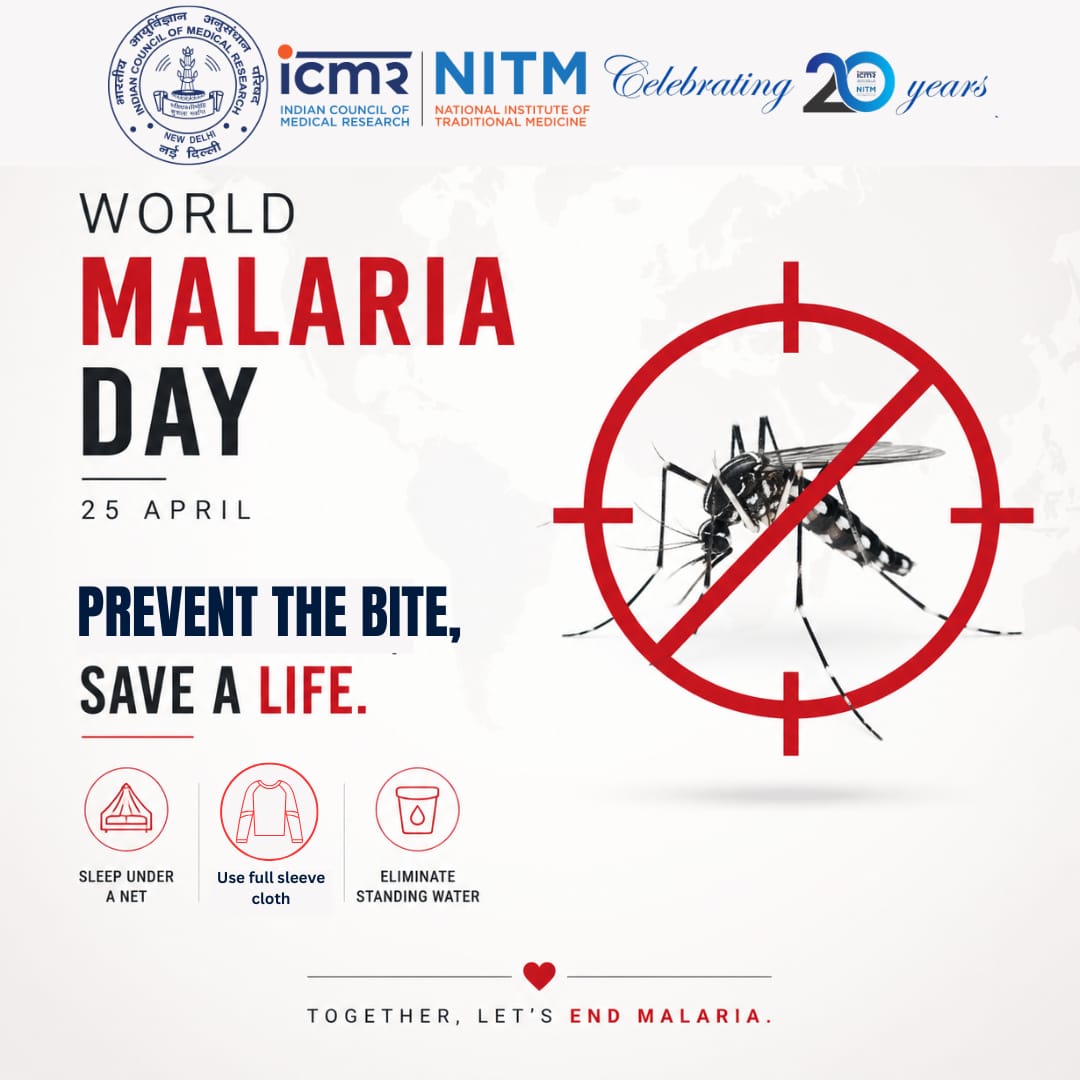 IcmrNitm's tweet photo. This World Malaria Day, take a step toward awareness, prevention, and action. 
 Every small action matters.  
#WorldMalariaDay #MalariaPrevention https://t.co/DwAofxfGQh