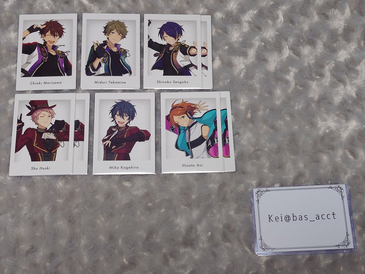 bas_acct's tweet photo. 『交換』あんスタ P.A.shots!! ぱしゃっつ 10th 特典

譲》画像参照(※10thツリー参照)
求》特典：零 舞珠＞薫 ニキ＞茨│10th：零 燐音＞茨 ニキ＞薫

＊大阪梅田手渡し/郵送可
＊一部零と交換希望

検索からでもお気軽にお問い合わせください🙂‍↕️ https://t.co/Z1Q5KEkfbU