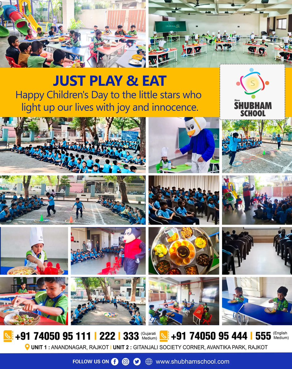 RajkotShree's tweet image. 𝗝𝗨𝗦𝗧 𝗣𝗟𝗔𝗬 &amp;amp; 𝗘𝗔𝗧...🤩

#HappyChildrensDay #ChildrensDay2025 #LittleStars #InnocenceAndJoy #CelebrateChildhood #KidsAreBlessings #JoyfulHearts #LittleSmiles #PureHappiness #LetKidsBeKids #PlayAndGrow #BrightFutures #ChildhoodMemories #SpreadSmiles