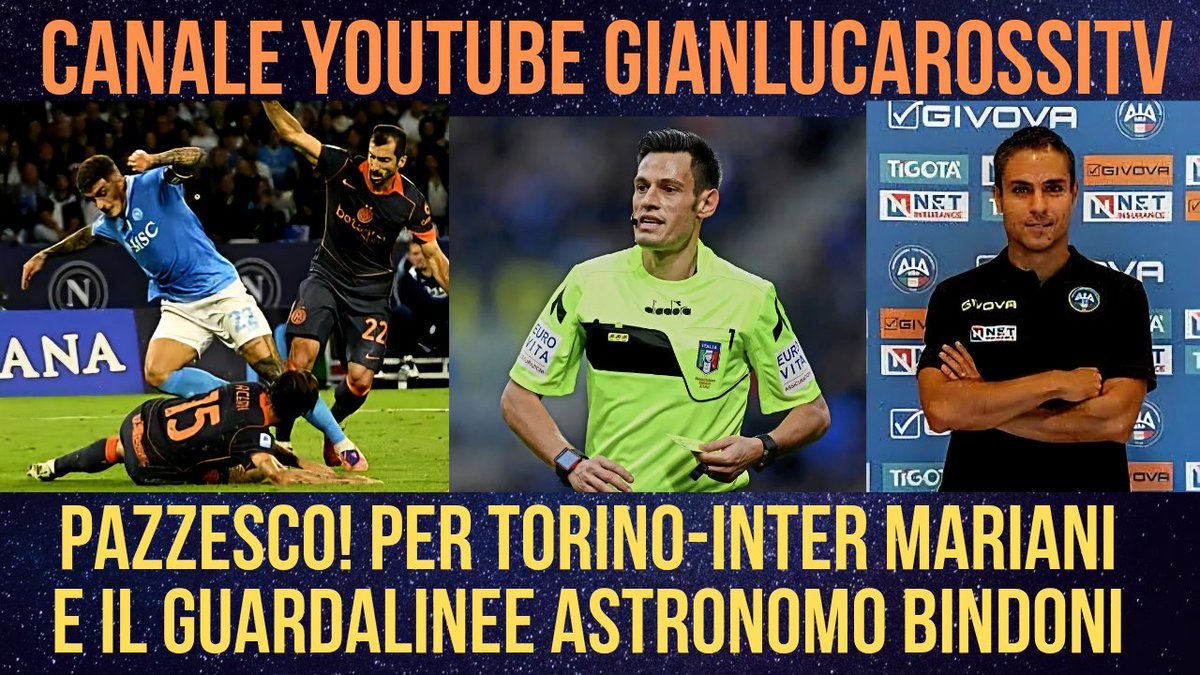 gianlucarossitv's tweet photo. Video editoriale del 25.4.26
Altro che giorno della Liberazione! Nel calcio la vera liberazione sarà l'addio del designatore #Rocchi, perché riproporre #Mariani e #Bindoni, il duo funesto di #NapoliInter, in #TorinoInter non ha alcun senso!
Ne parlo qui:
https://t.co/yuj0ljBfgs https://t.co/C0cpQg9Q3l