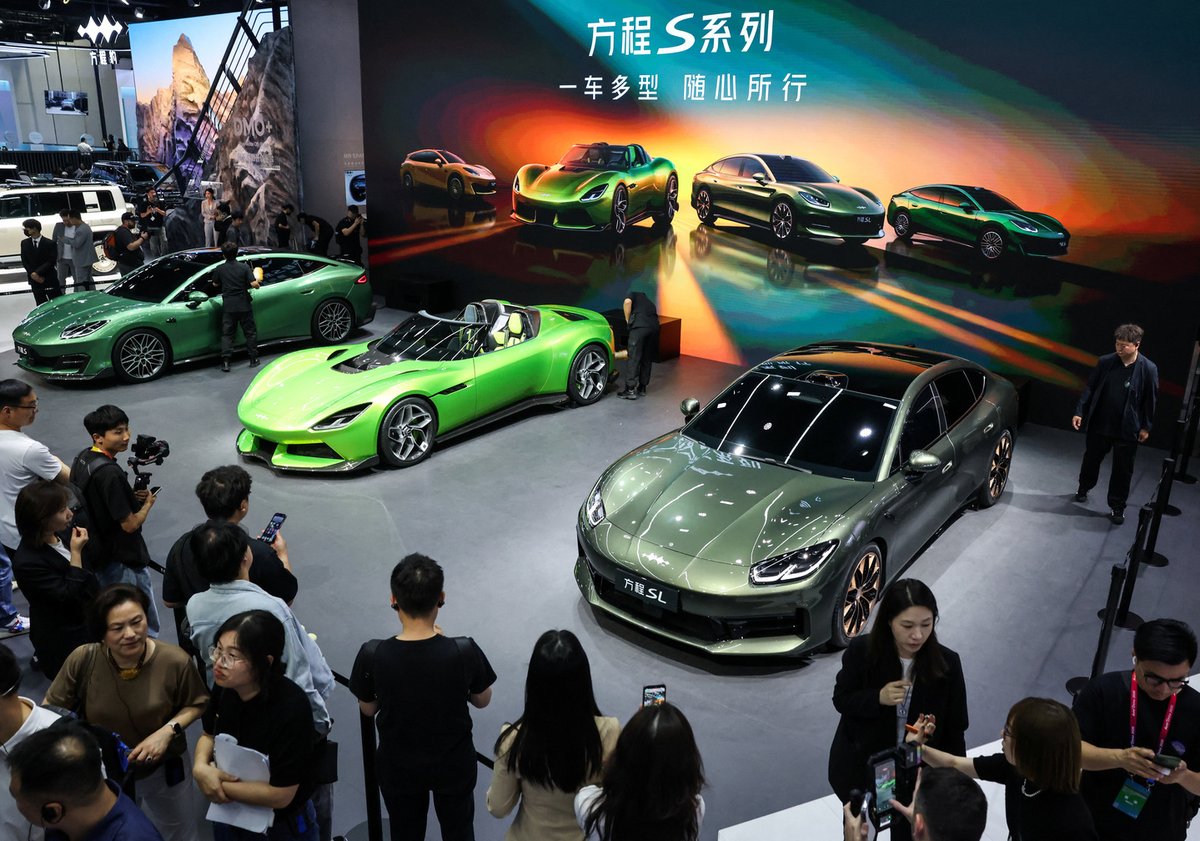 ChinaDaily's tweet image. The 2026 #Beijing International Automotive Exhibition is here! 🚗✨ Featuring 1,451 #cars from 21 countries, 181 world premieres and 71 concept models, the event is themed "Future of Intelligence", and runs until May 3. Don't miss it! #auto