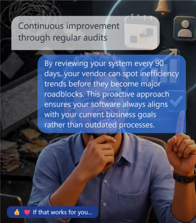 HasoTechnology's tweet photo. 𝗪𝗵𝗲𝗻 𝗱𝗶𝗱 𝘆𝗼𝘂𝗿 𝘀𝗼𝗳𝘁𝘄𝗮𝗿𝗲 𝘃𝗲𝗻𝗱𝗼𝗿 𝗹𝗮𝘀𝘁 𝗰𝗵𝗲𝗰𝗸 𝗶𝗻 𝗼𝗻 𝘆𝗼𝘂?

  • Not to sell.
  • Not to renew.
  • Just to make sure everything is actually working.

Most accounting firms we speak to can’t remember.

#PractiseEasy #UK #AccoutingFirms #CRM https://t.co/cRLyt3WrcC