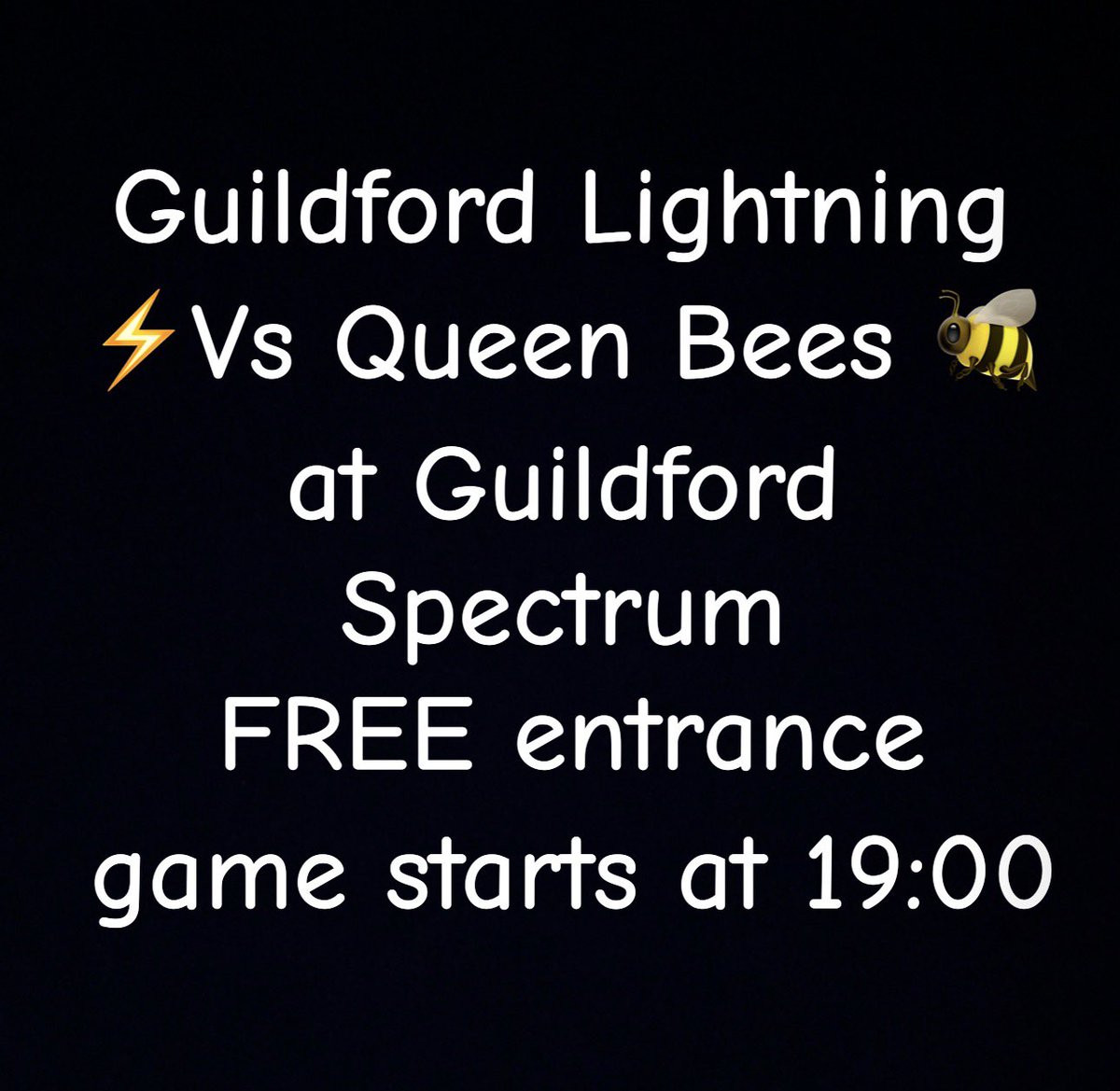 Hey <a href="/flamesicehockey/">Guildford Flames</a> fans, as the Flames season is now over, if you want any free games go watch, the Lightning are at home tomorrow! As, the Lightning take on the Queen Bees on home ice!!

#georgeshockeycorner #hockey #icehockey #GuildfordLightning #womensicehockey