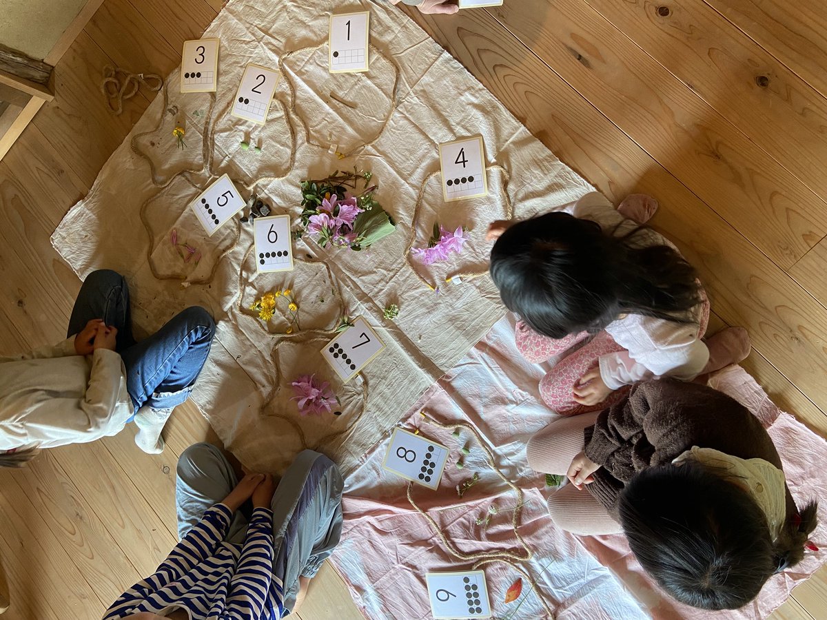 kibi_tsuki's tweet photo. 運営するフリースクールではじめての算数。

野山に出て、子ども自身が好きなものを拾い集める。石、葉っぱ、枝、木の実。それを「種類」で分けたり、「数」で分けたりする。 
何をいくつ集めて、何を比べて、何を分類したか？

体験を通して得た理解は、知識より感覚として身体に残ります。 https://t.co/kQNJCXpkif
