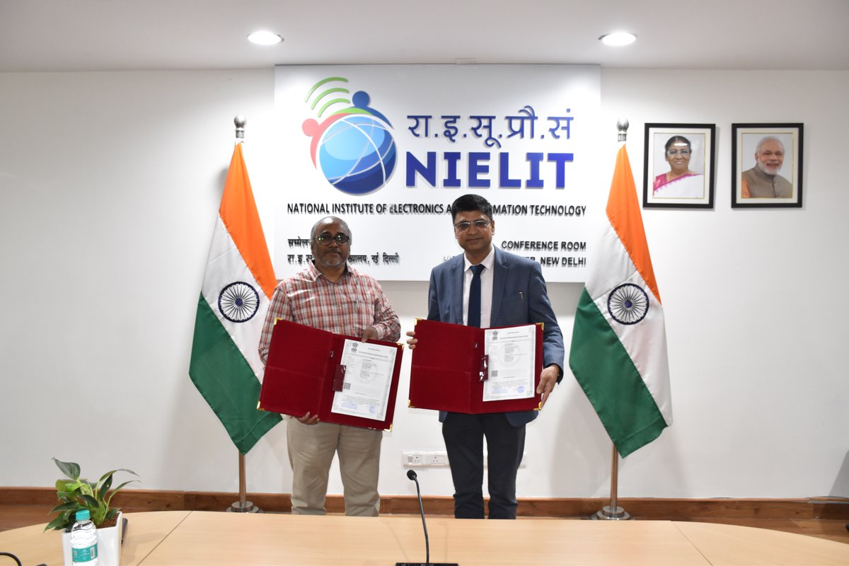 NIELITIndia's tweet photo. NIELIT inks MoU with Punjab National Bank.
Strengthening collaboration to enhance financial services, benefits and opportunities for employees—advancing financial inclusion and workforce well-being.
#NIELIT #PNBIndia #MoUSigning #FinancialInclusion #EmployeeBenefits https://t.co/tq2s2FdFI4
