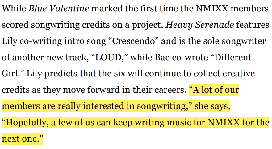 i'm looking forward to NMIXX's writing credits in the future 😌