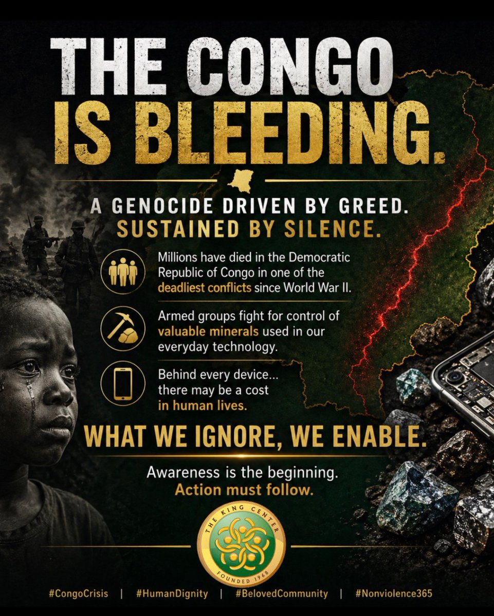 TheKingCenter's tweet image. The Congo is bleeding.

#Congo #CongoCrisis #MLK #TheKingCenter