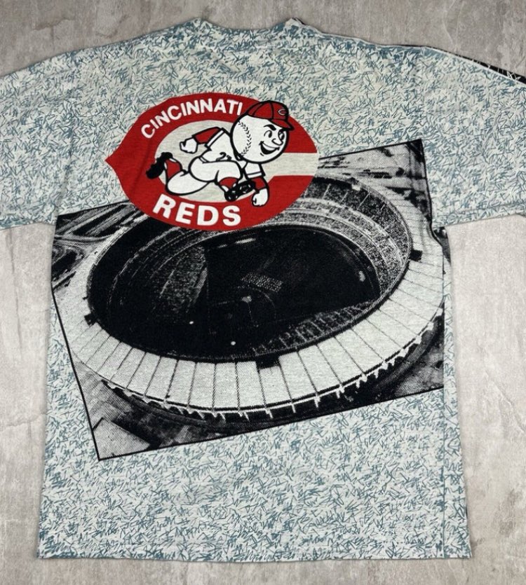 RedlegsRadioRep's tweet photo. The level of badassery is off the charts with this vintage shirt. 
A Zubaz type pattern print, meets Memphis pattern, meets halftone 
 Ben-Day dot pattern feel. 
(If you get any of those design references, we can be friends) https://t.co/ihAJFchfXb